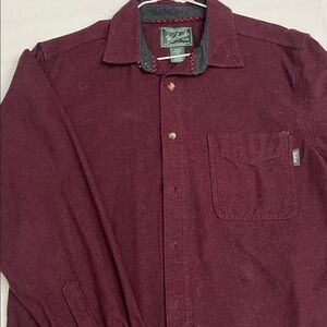 Woolrich Men's Deep Burgundy Casual Button Down Shirt